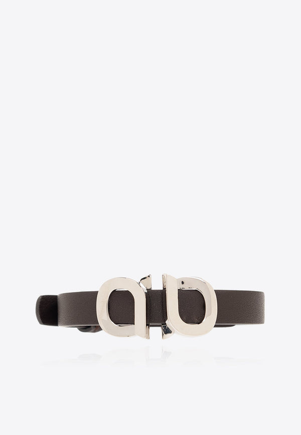 Gancini-Buckle Leather Bracelet