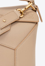 Puzzle Leather Top Handle Bag