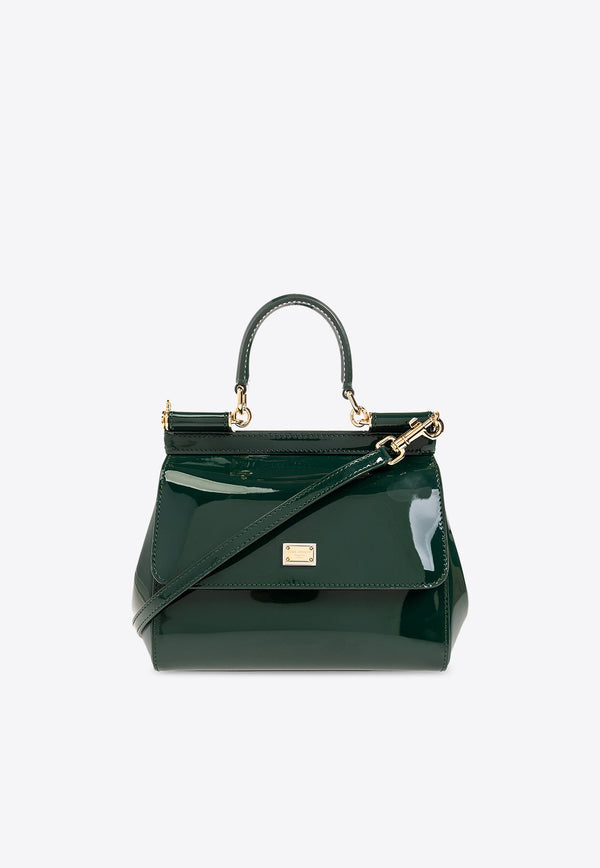 Medium Sicily Top Handle Bag in Patent Leather