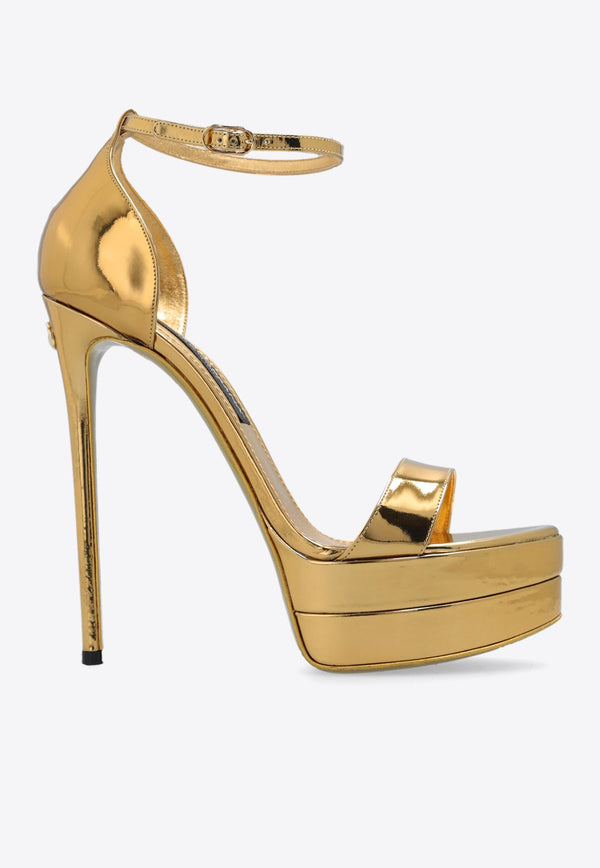 Keira 145 Metallic Leather Platform Sandals