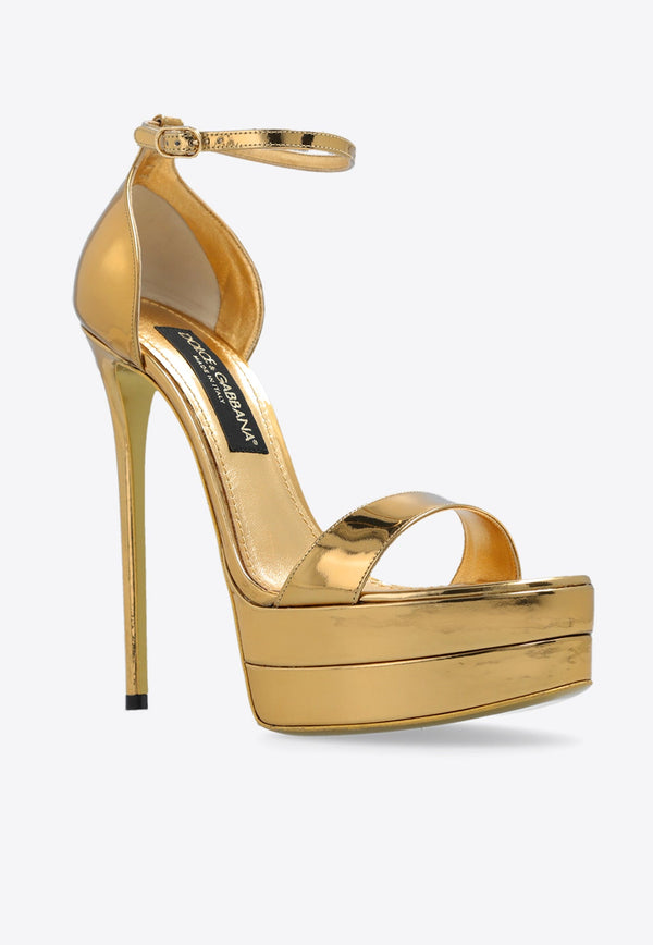 Keira 145 Metallic Leather Platform Sandals