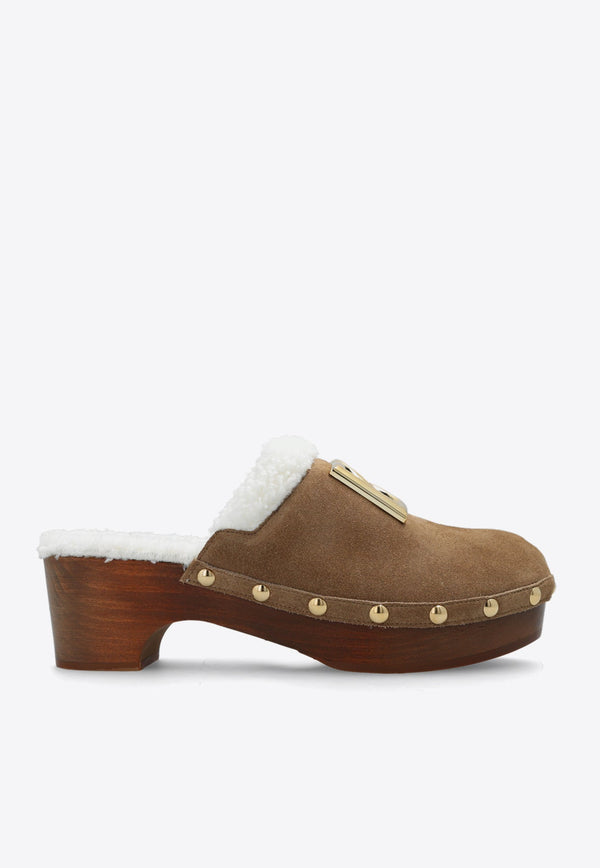 60 Logo Plaque Suede Clogs