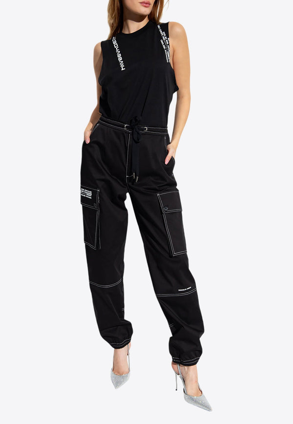 Contrast Stitch Logo Cargo Pants