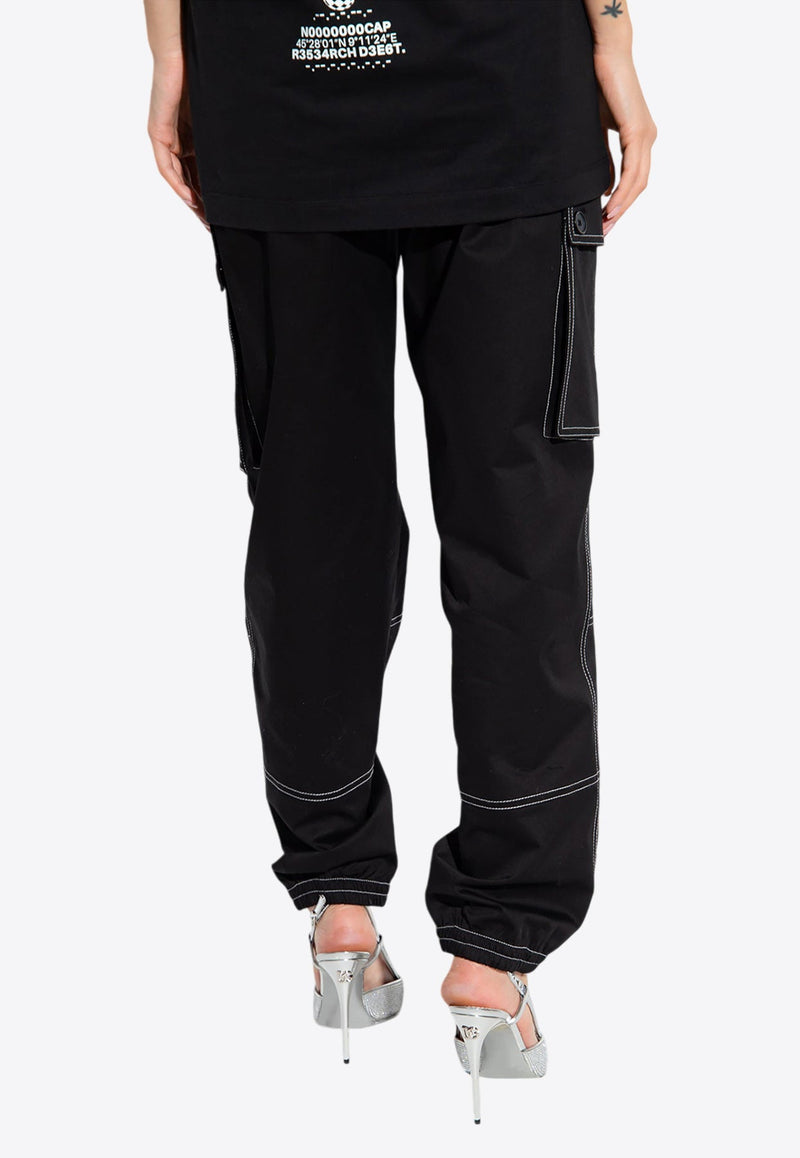 Contrast Stitch Logo Cargo Pants