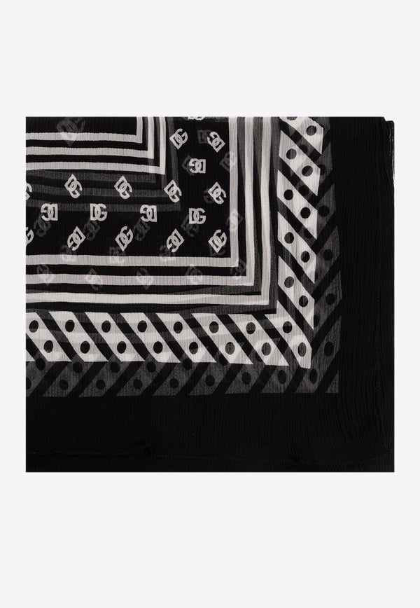 DG Logo Print Silk Scarf