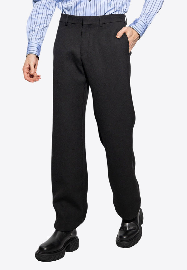 Straight-Leg Wool Tailored Pants