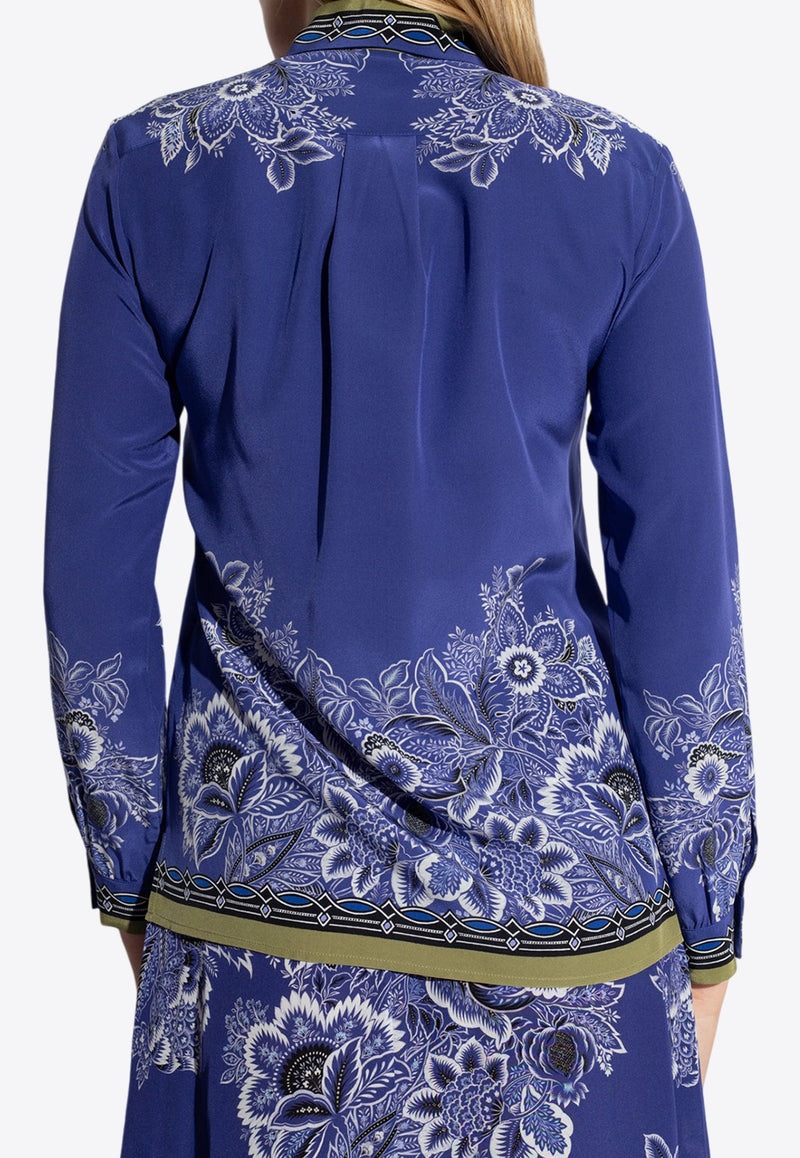 Bandana Print Silk Crepe Shirt