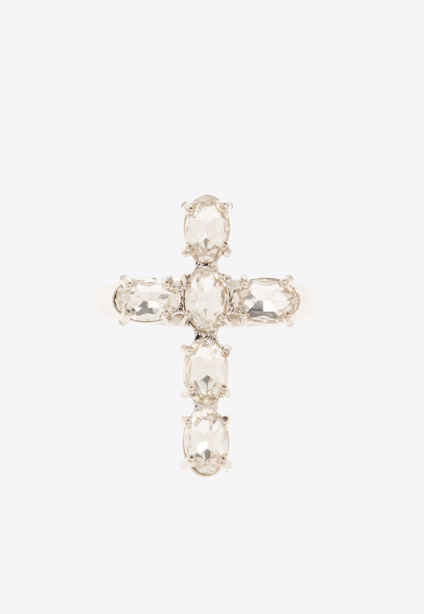 Rhinestone Embellished Crucifix Ring