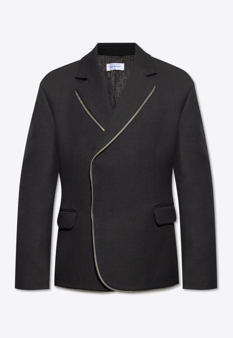 Decorative Zip Wool Blazer