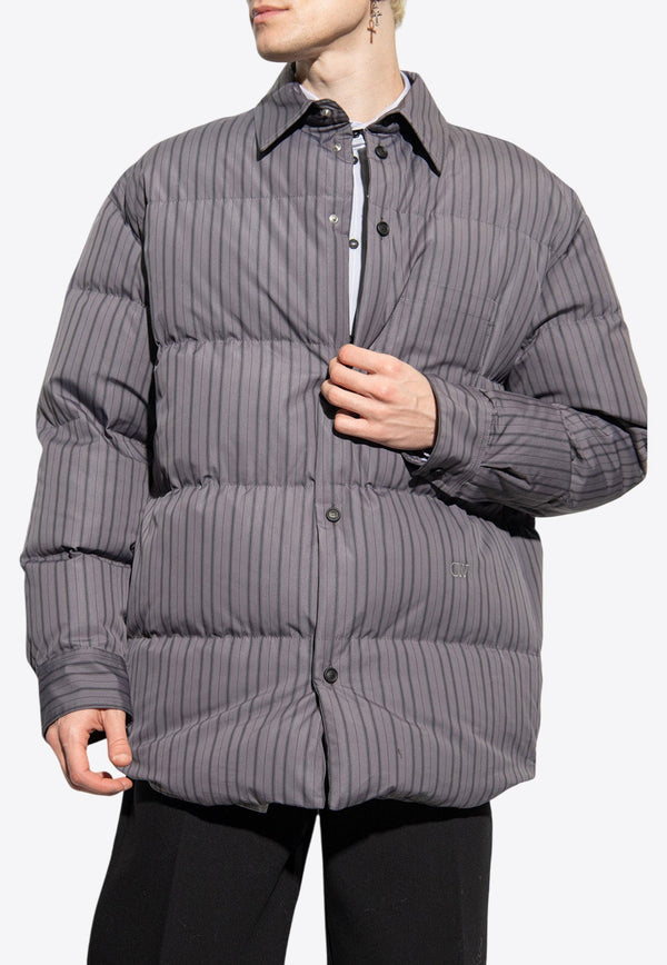 Quilted Down Striped Jacket