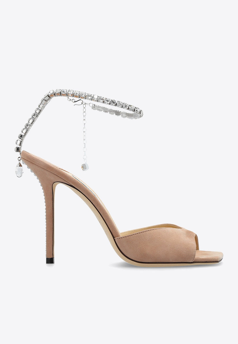 Saeda 100 Crystal Embellished Suede Sandals