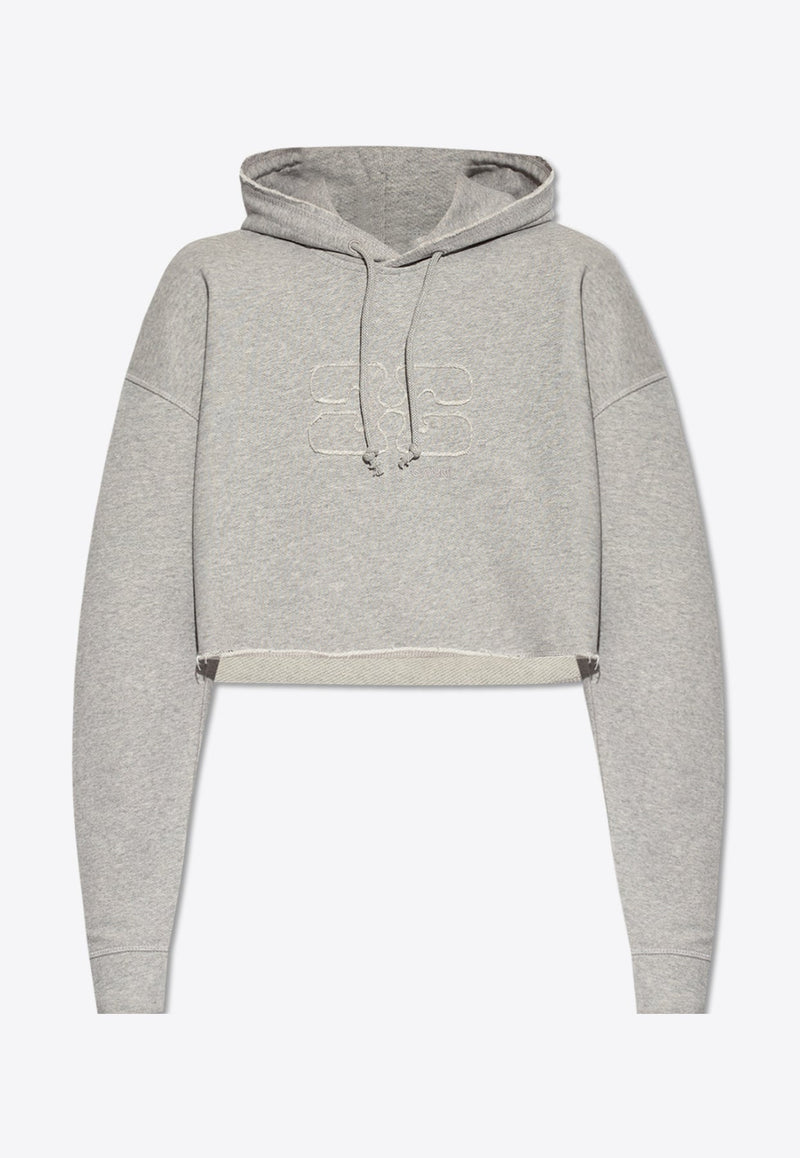 Logo Embroidered Cropped Hoodie