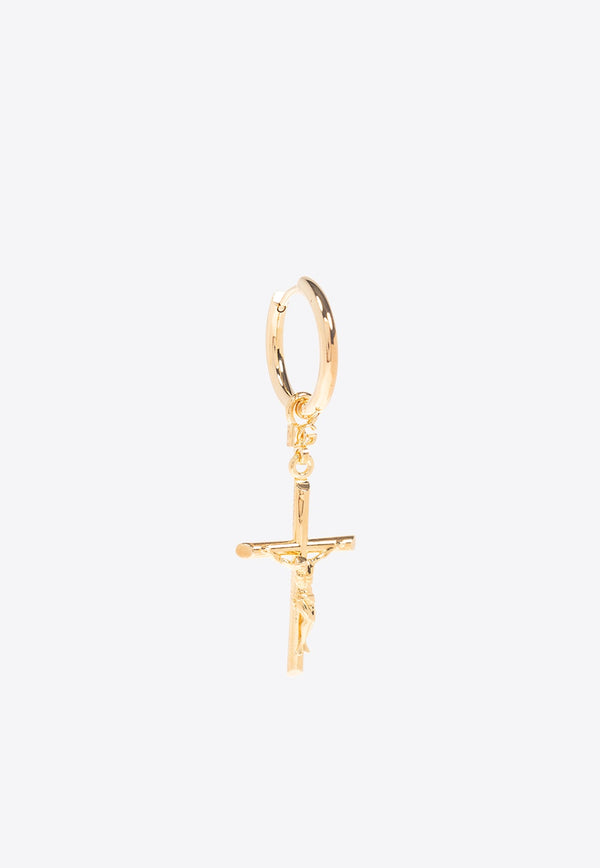 Crucifix Single Hoop Earring