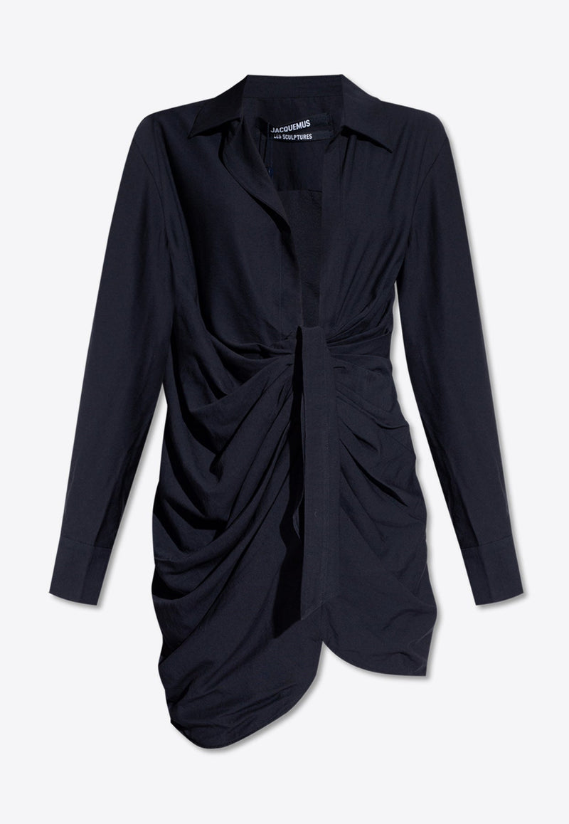 Bahia Draped Mini Shirt Dress