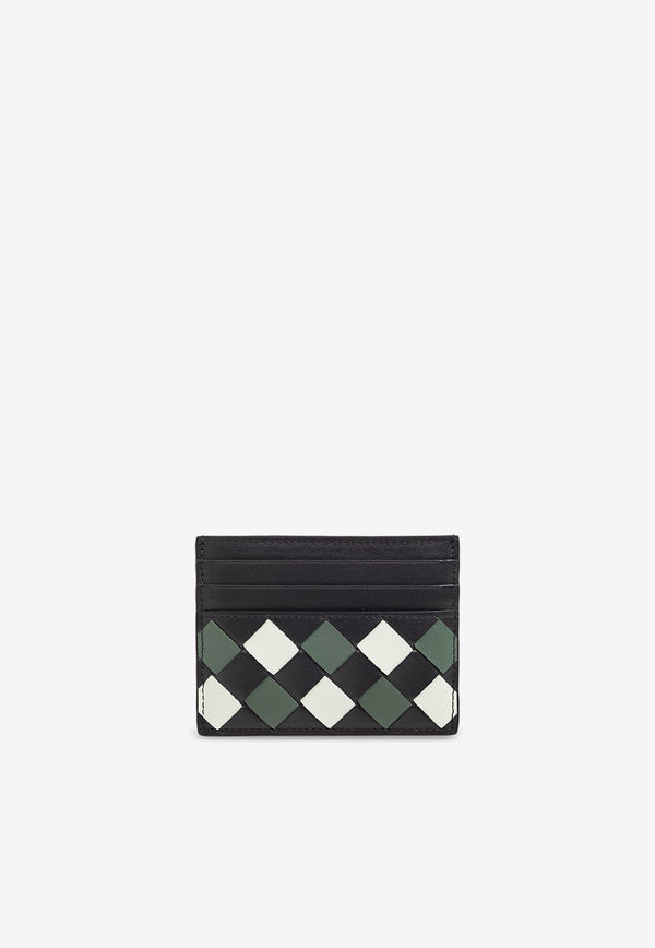 Tri-Color Intrecciato Leather Cardholder