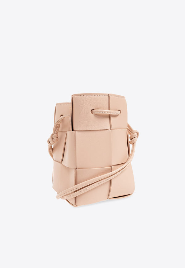 Mini Cassette Intrecciato Leather Bucket Bag