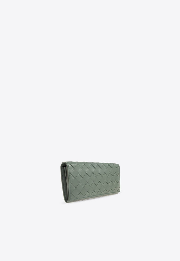 Large Intrecciato Leather Wallet