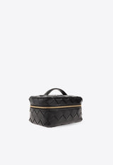 Intrecciato Leather Zip Vanity Bag