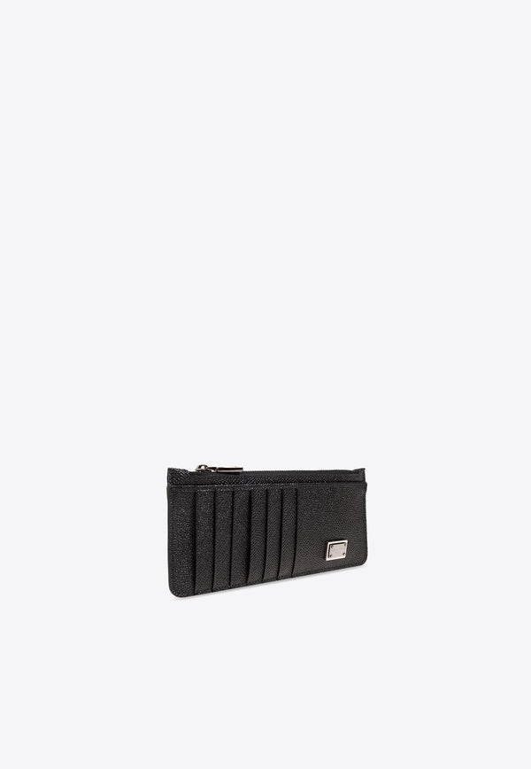 Logo Plaque Long Leather Cardholder