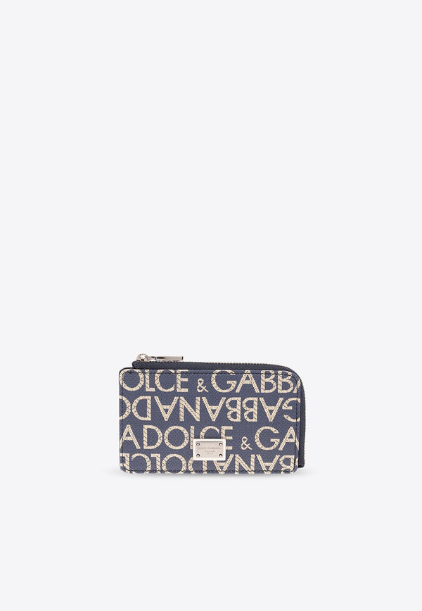 Logo Jacquard Zip Cardholder