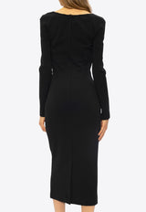 Bodycon Long-Sleeved Midi Dress