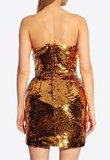 Strapless Sequined Mini Dress