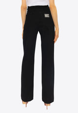 Logo Plaque Wide-Leg Jeans