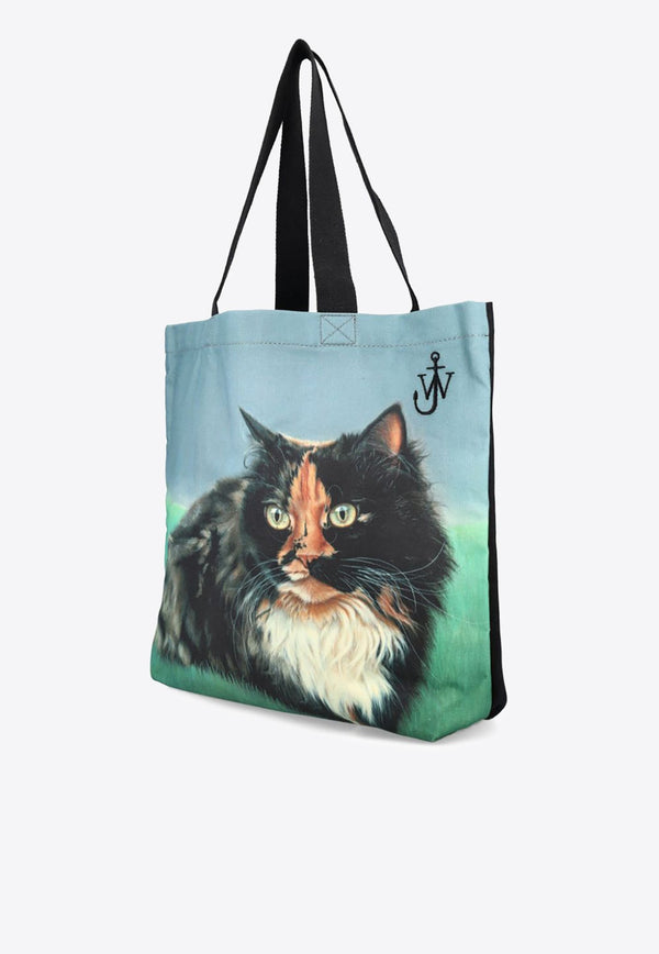 Cat Print Canvas Tote Bag