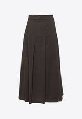 Lille Wool-Blend Pleated Midi Skirt