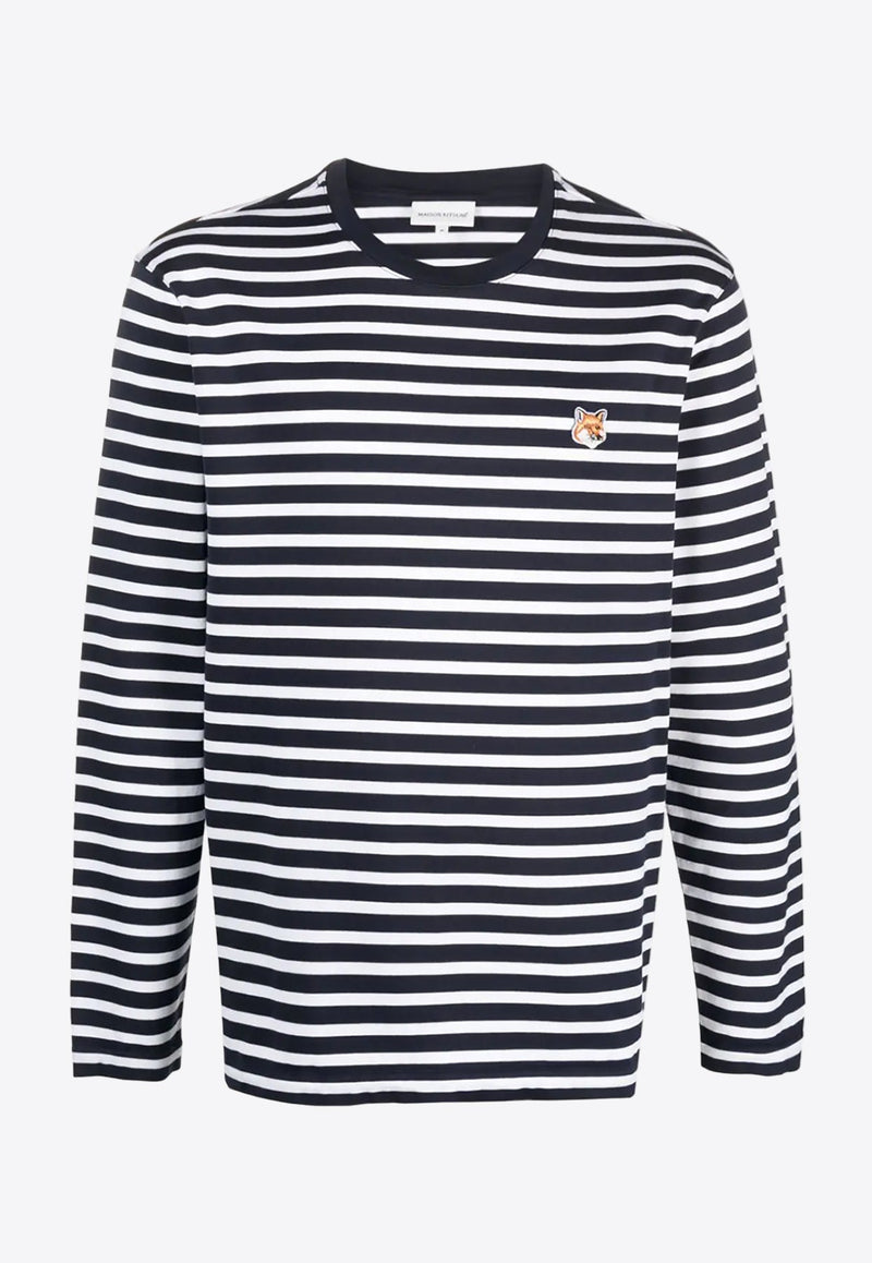 Fox Logo Striped Long-Sleeved T-shirt