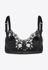 Lace-Trimmed Silk Bra