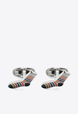 Artist Stripe Sock-Shape Cufflinks