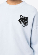 Fox Logo Intarsia Knit Sweater