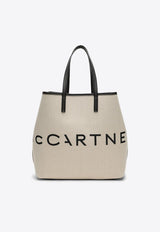 Logo Print Canvas Tote Bag