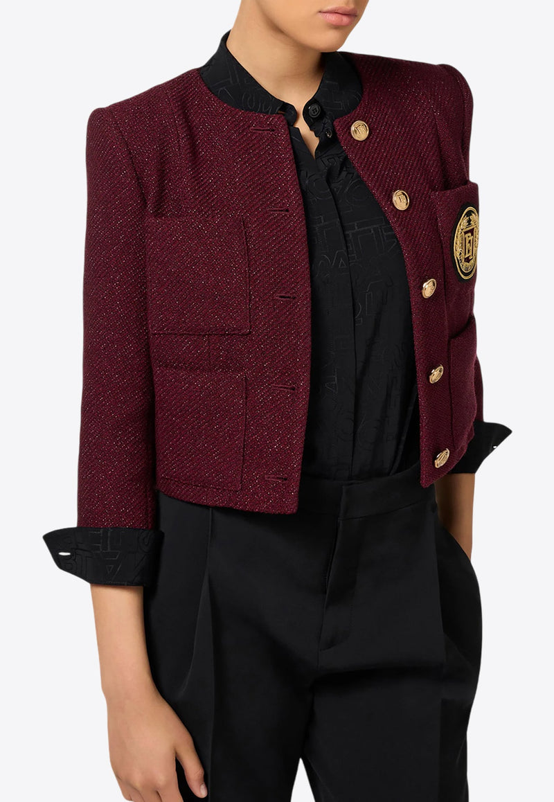 Logo Patch Tweed Jacket