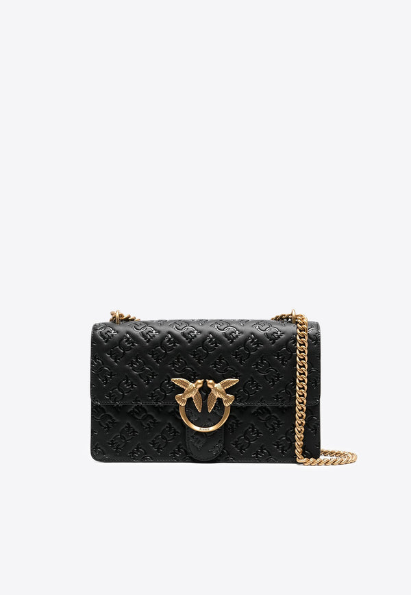 Love Logo Embossed Leather Crossbody Bag