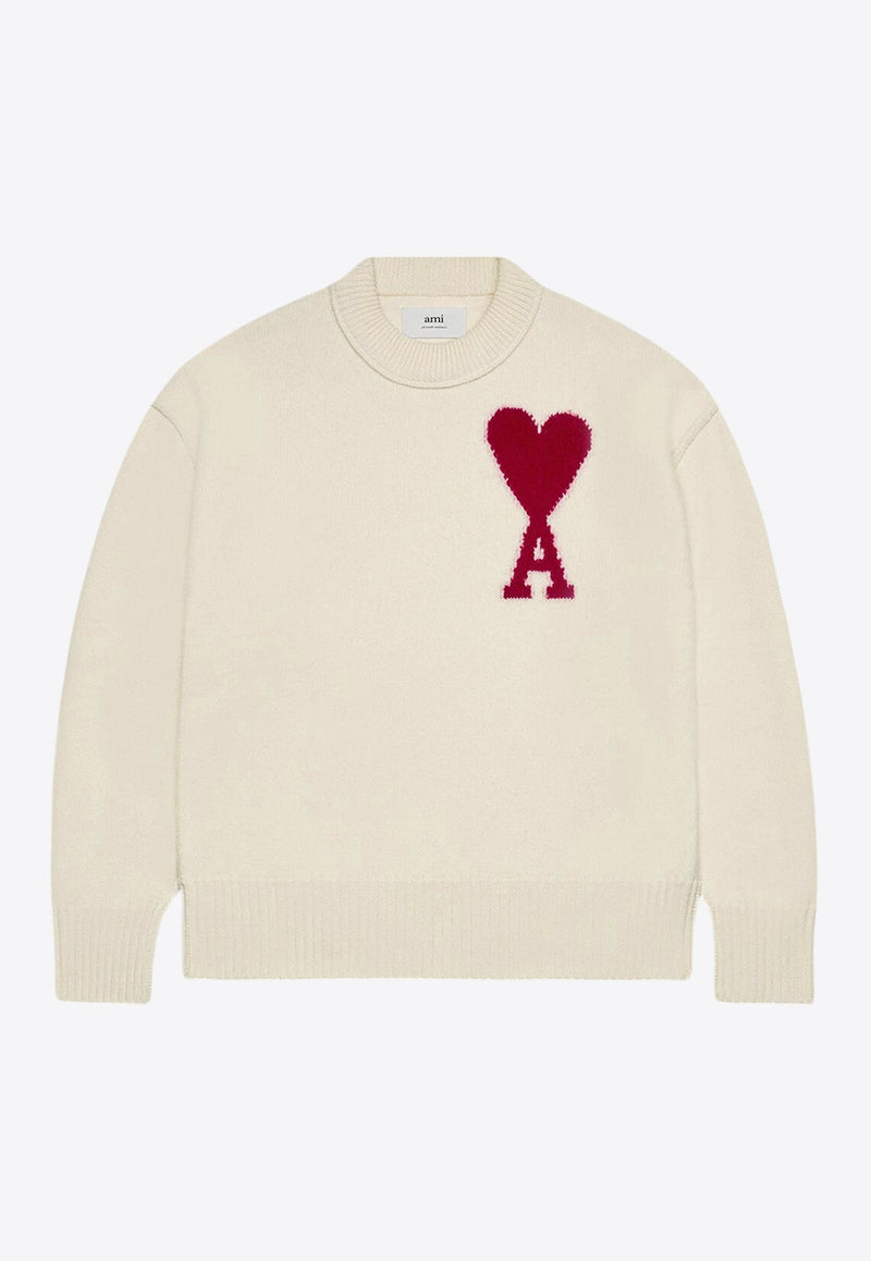 Intarsia Knit Ami De Coeur Wool Sweater