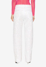 Guff Sequined Straight Jeans