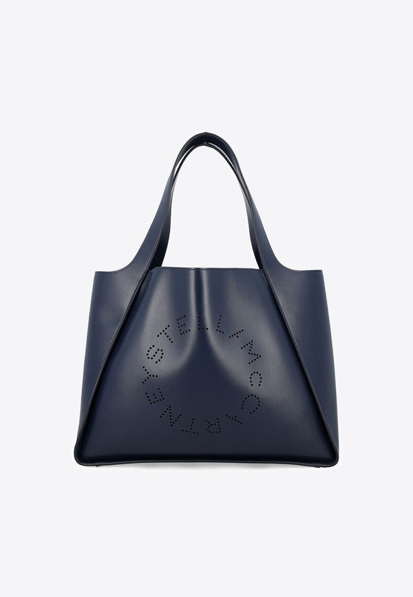 Perforated Logo Faux Leather Tote Bag