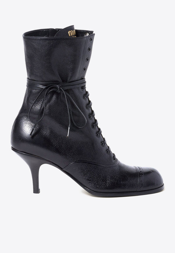 75 Lace-Up Leather Ankle Boots