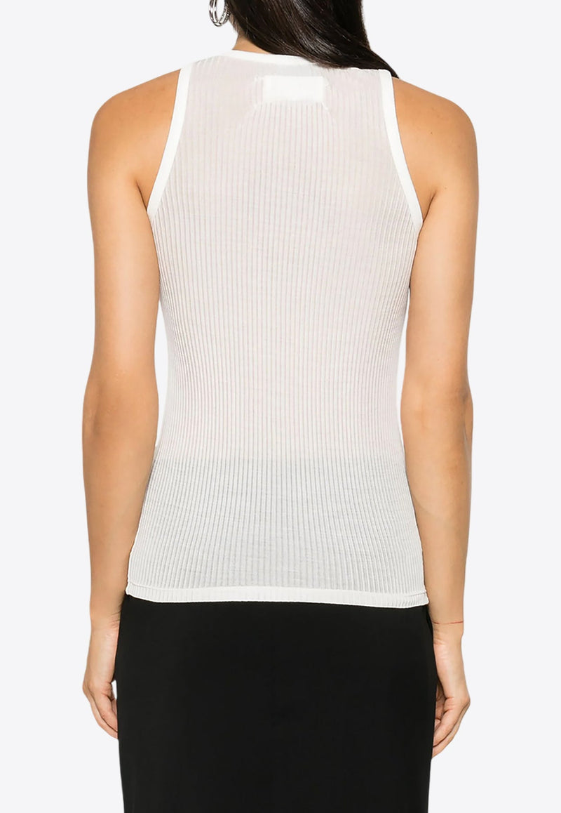 Silk Fine-Ribbed Tank Top