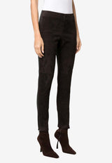 Monet Slim-Fit Suede Pants