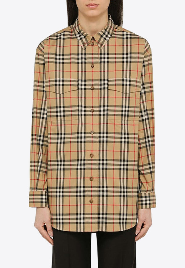 Oversized Checked Button-Up Shirt