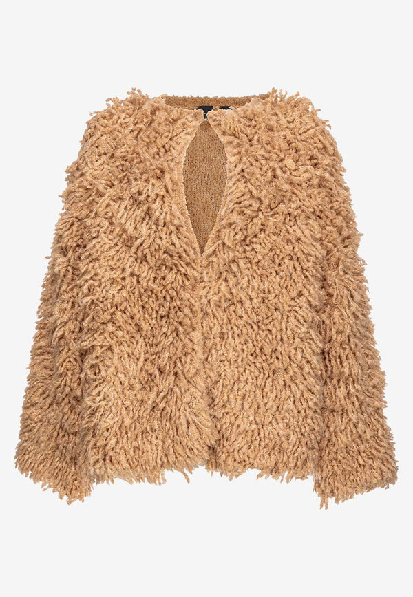 Faux-Fur Jacket with Cut-Out