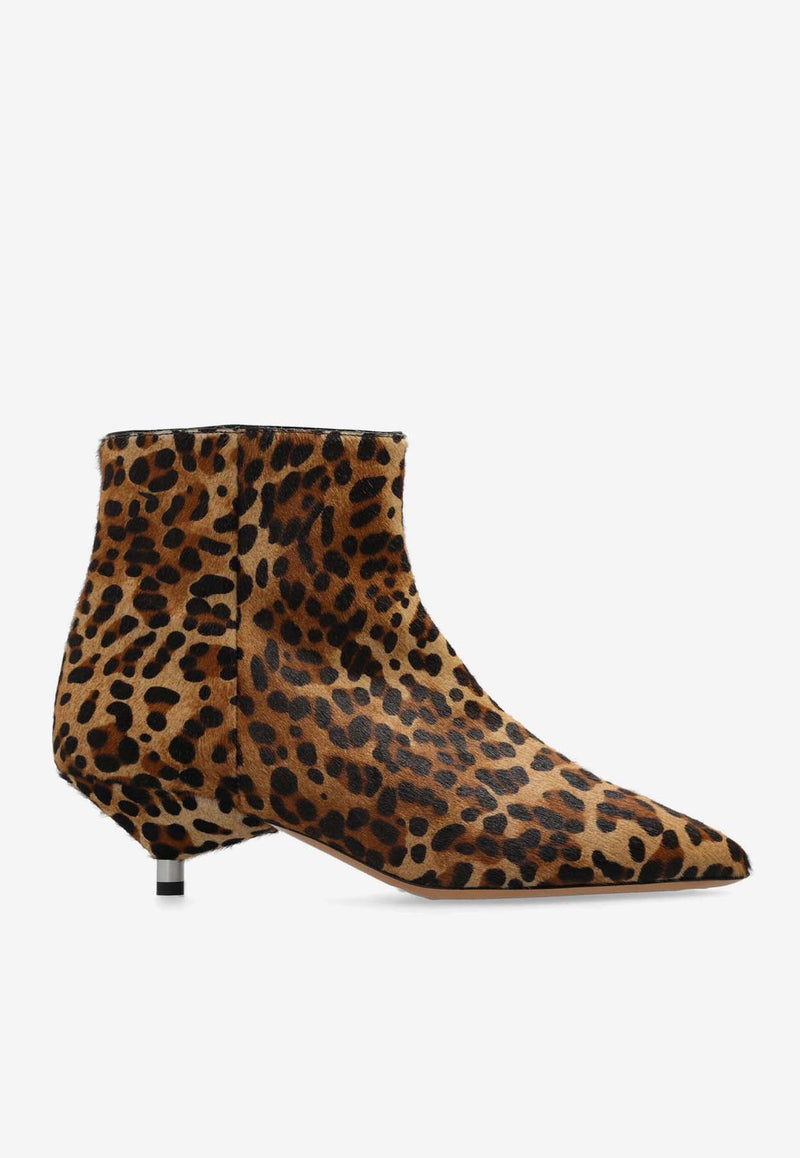 Eana Leopard Print Ankle Boots