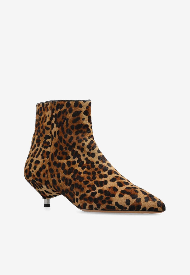 Eana Leopard Print Ankle Boots