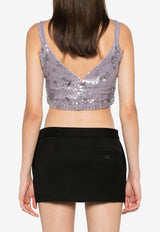 Glow Sequined Cropped Top