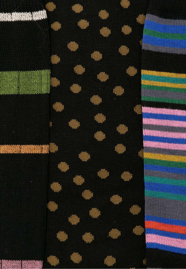 Mid-Calf Patterned Socks - Set of 3