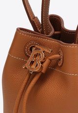 Mini Interlocking Logo Leather Bucket Bag