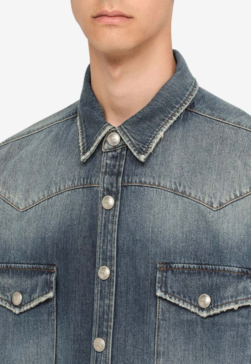 Vintage Button-Up Denim Shirt